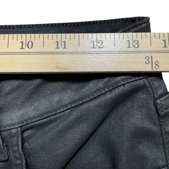 Pilcro Yaya Coated Crop Flare Jeans Black Size 30P Anthropologie EUC - Picture 12 of 16